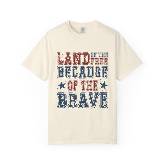 Land Of Free Shirt 4th of July Shirt Comfort Colors®  Independence Day Patriotic Mom Dad Gift Exhausted but Free USA Humor Shirt