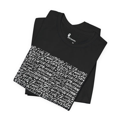 Christmas T-shirt Merry Christmas Letters Writing