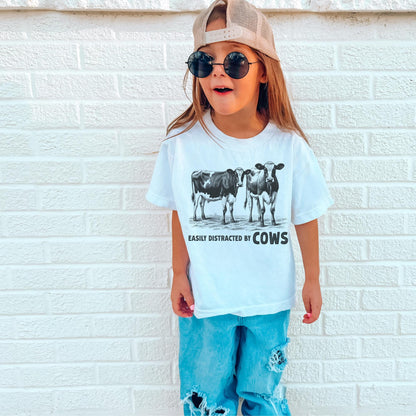 Farm Toddler Tee Easily Distracted By Cows
