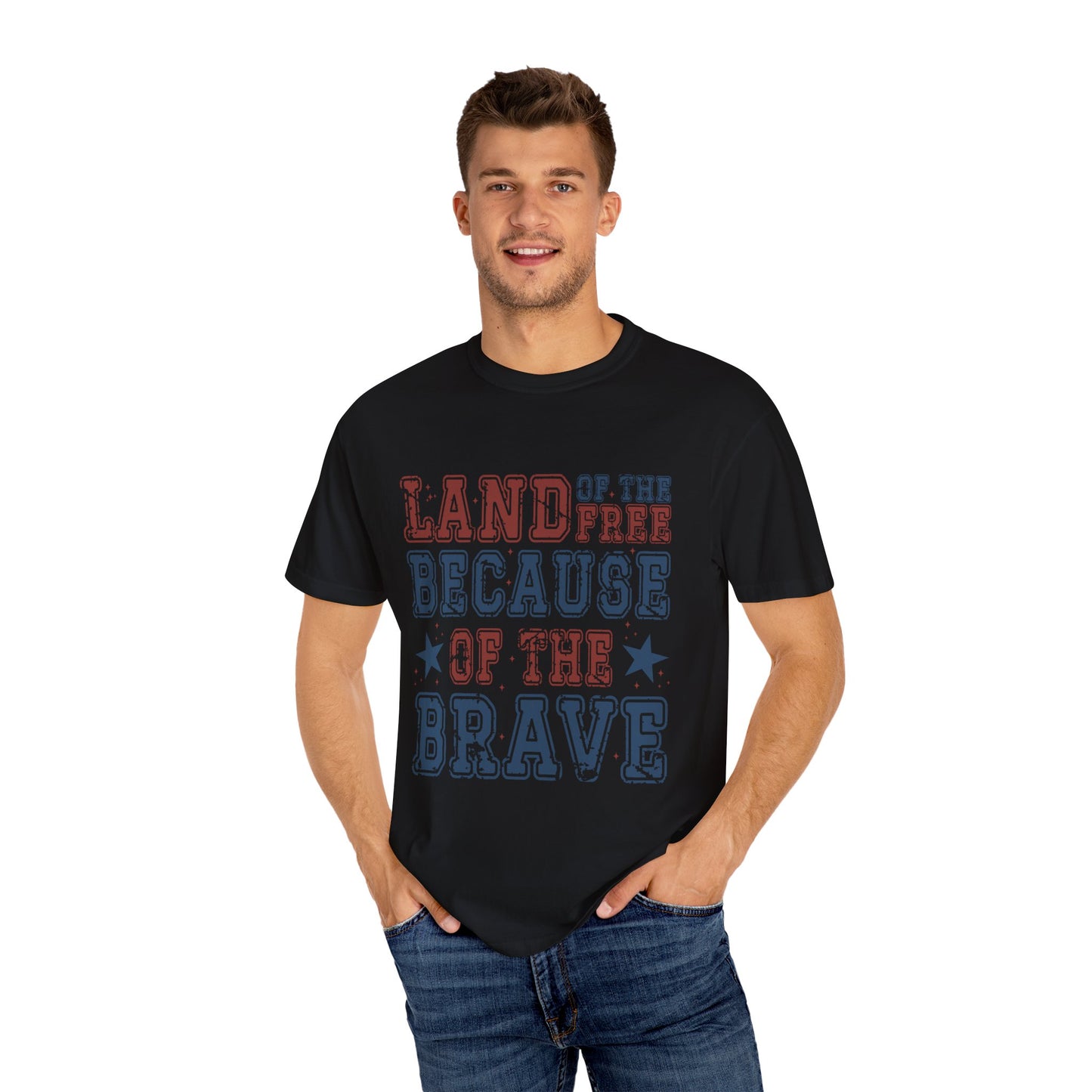 Land Of Free Shirt 4th of July Shirt Comfort Colors®  Independence Day Patriotic Mom Dad Gift Exhausted but Free USA Humor Shirt
