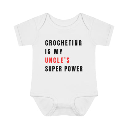 Baby Bodysuit Crocheting is My Uncle's Super Power XXS03