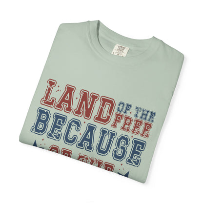 Land Of Free Shirt 4th of July Shirt Comfort Colors®  Independence Day Patriotic Mom Dad Gift Exhausted but Free USA Humor Shirt