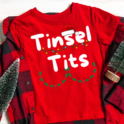 Christmas Couple Funny T-Shirt Tinsel Tits XXS02