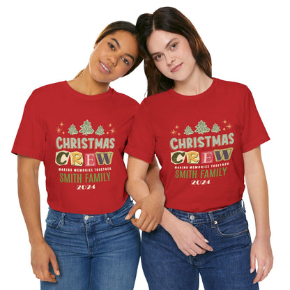 Personalized Christmas Family Tee Shirt Christmas Crew Family Tshirt 2024 (Adult)