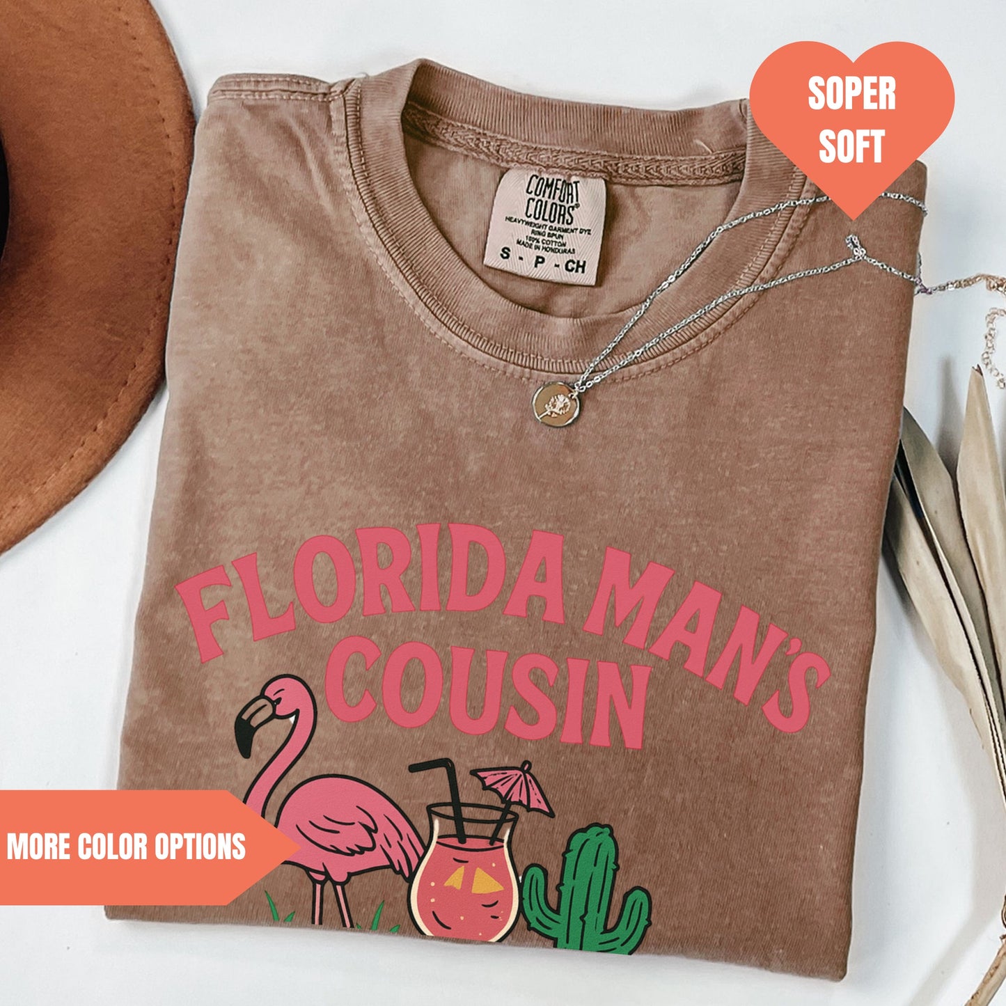Florida Man's Cousin Shirt Funny Flamingo Gator Tee