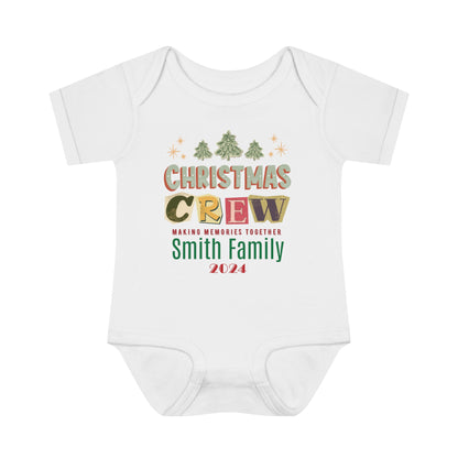 Infant Bodysuit Christmas Crew - Personalized Family Name