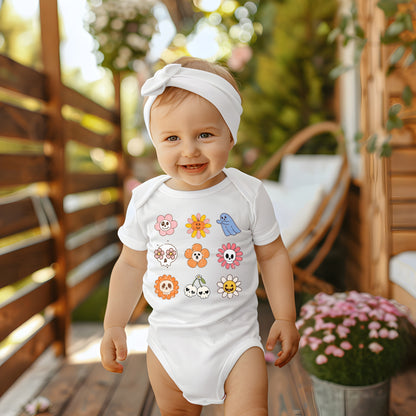 Groovy GhostHalloween Baby Bodysuit