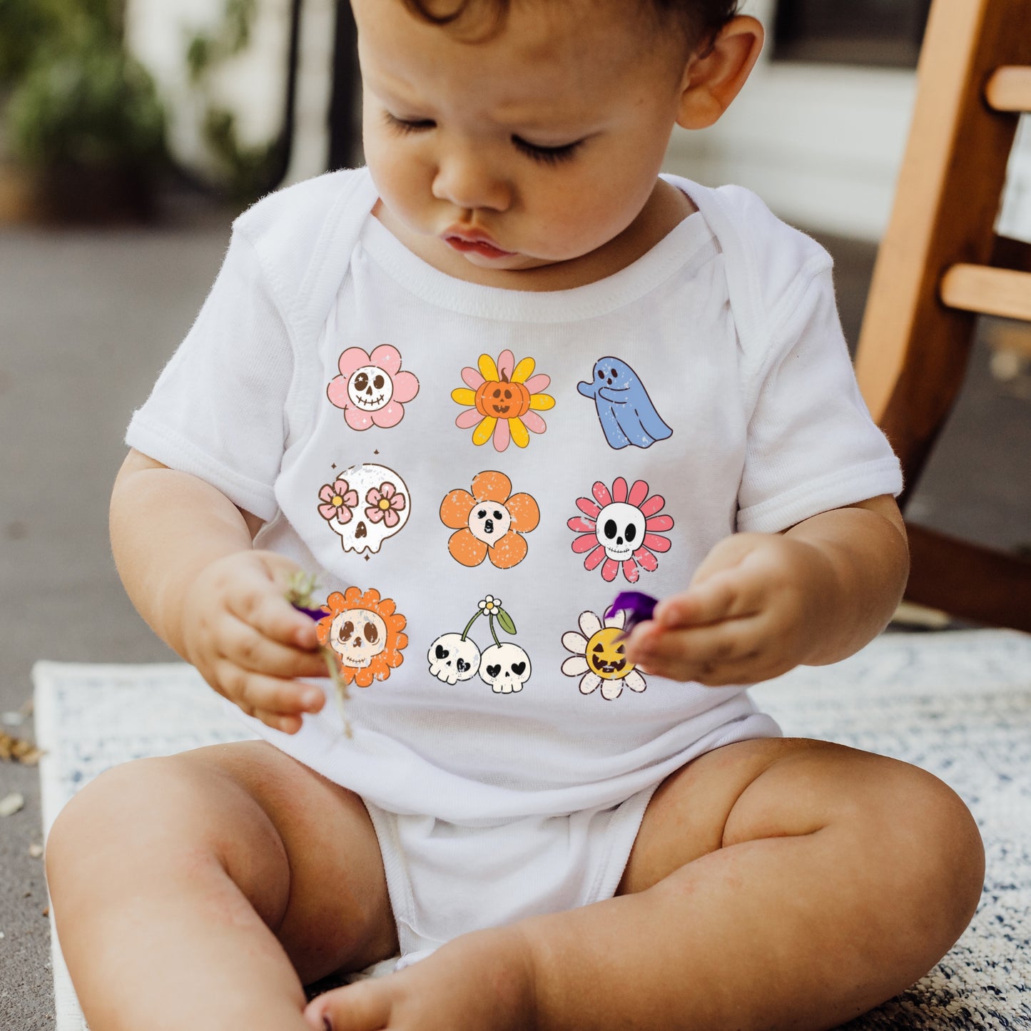 Groovy GhostHalloween Baby Bodysuit