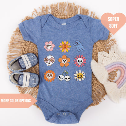 Groovy GhostHalloween Baby Bodysuit
