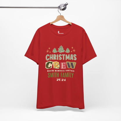 Personalized Christmas Family Tee Shirt Christmas Crew Family Tshirt 2024 (Adult)