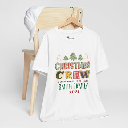 Personalized Christmas Family Tee Shirt Christmas Crew Family Tshirt 2024 (Adult)