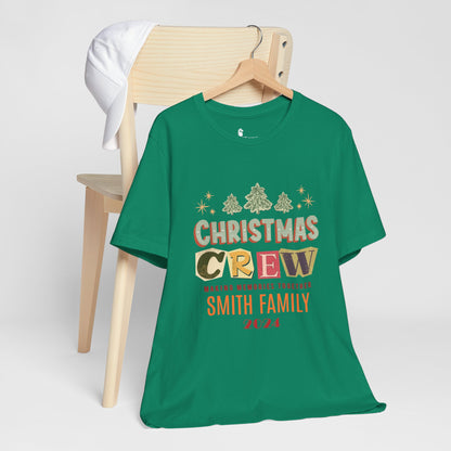 Personalized Christmas Family Tee Shirt Christmas Crew Family Tshirt 2024 (Adult)