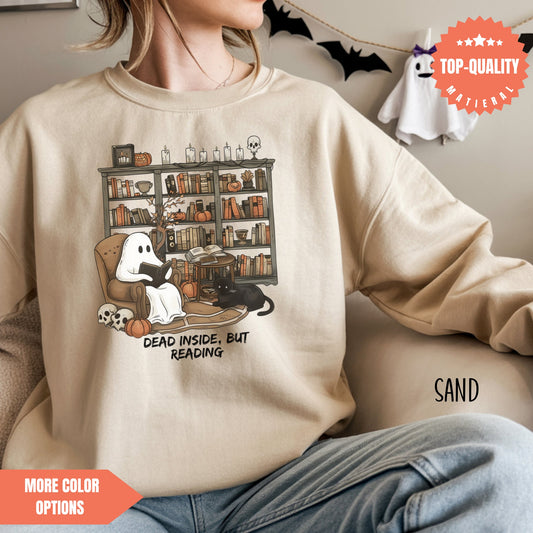 Dead Inside, But Reading Halloweem Sweatshirt