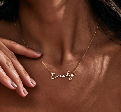 Dainty Minimalist Name Necklace 18K Gold