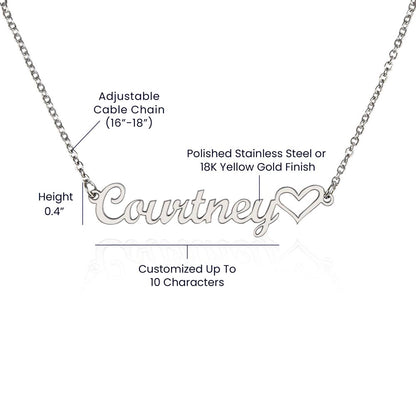 Custom Name Necklace With Heart