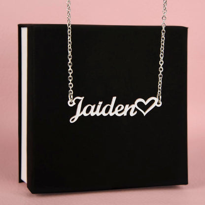 Custom Name Necklace With Heart
