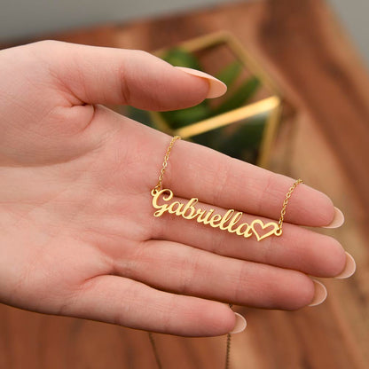 Custom Name Necklace With Heart