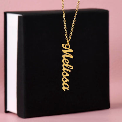Dainty Minimalist Bold Name Necklace 18K Gold