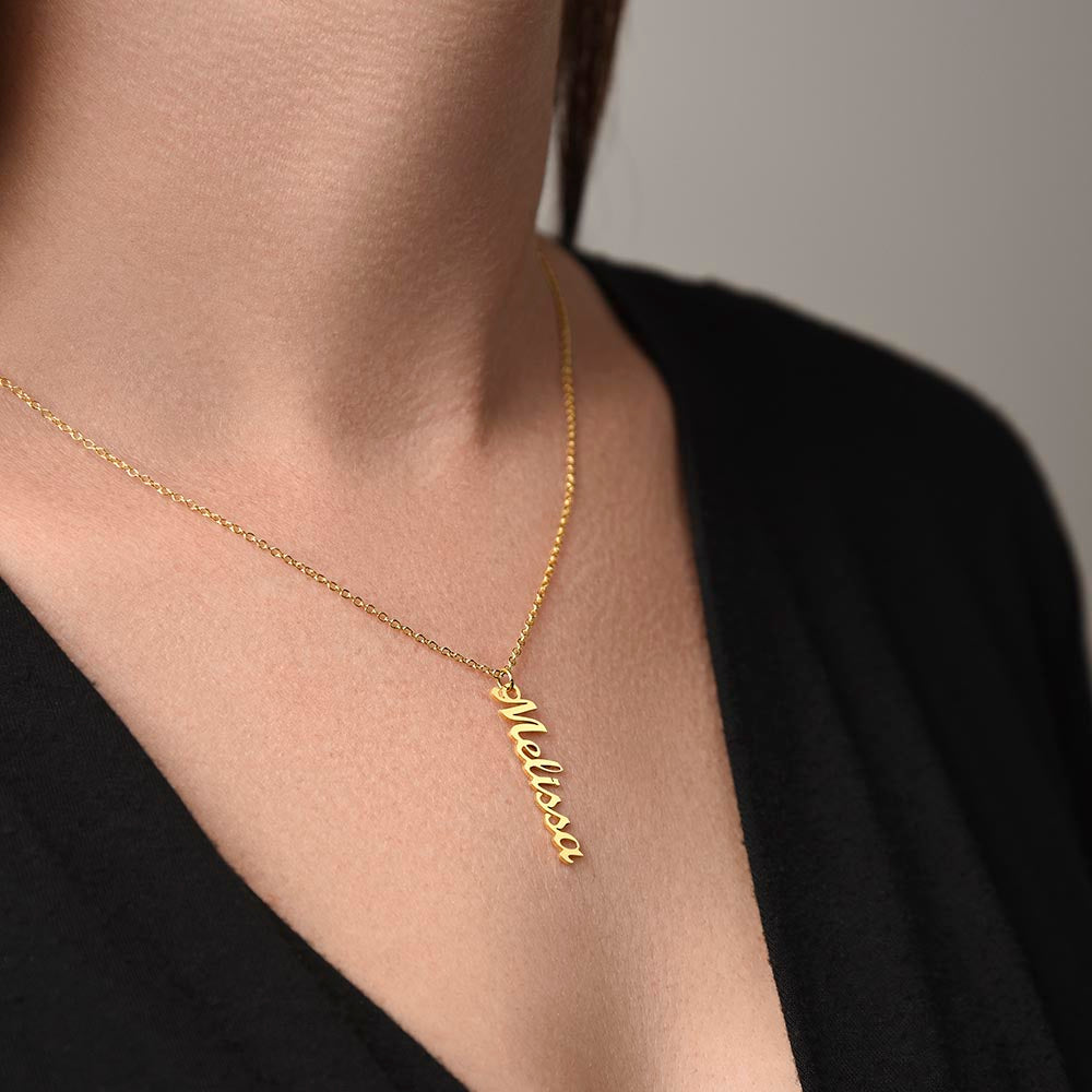 Dainty Minimalist Bold Name Necklace 18K Gold