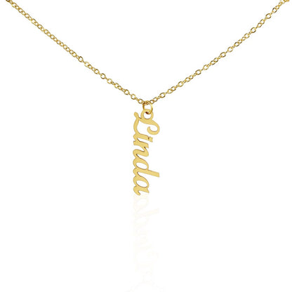 Dainty Minimalist Bold Name Necklace 18K Gold