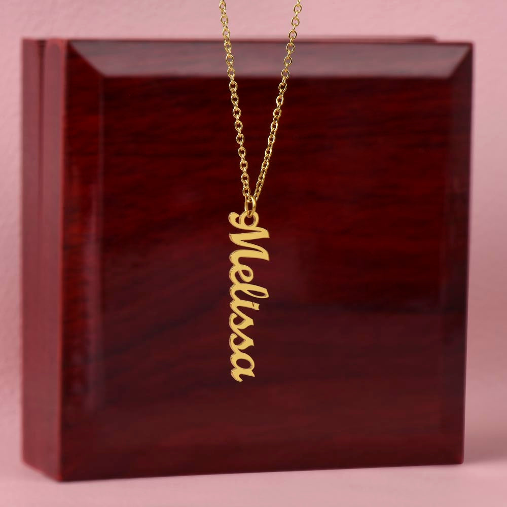 Dainty Minimalist Bold Name Necklace 18K Gold