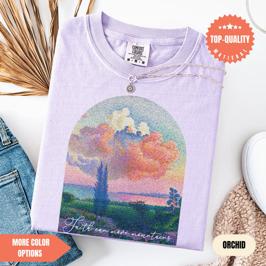 a t - shirt with a picture of a castle on it