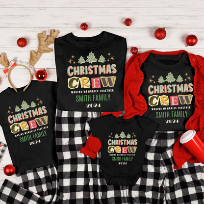 Christmas Youth Tee - Personalized Family Name Christmas Crew T-shirt