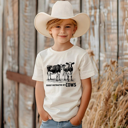 Farm Toddler Tee Easily Distracted By Cows