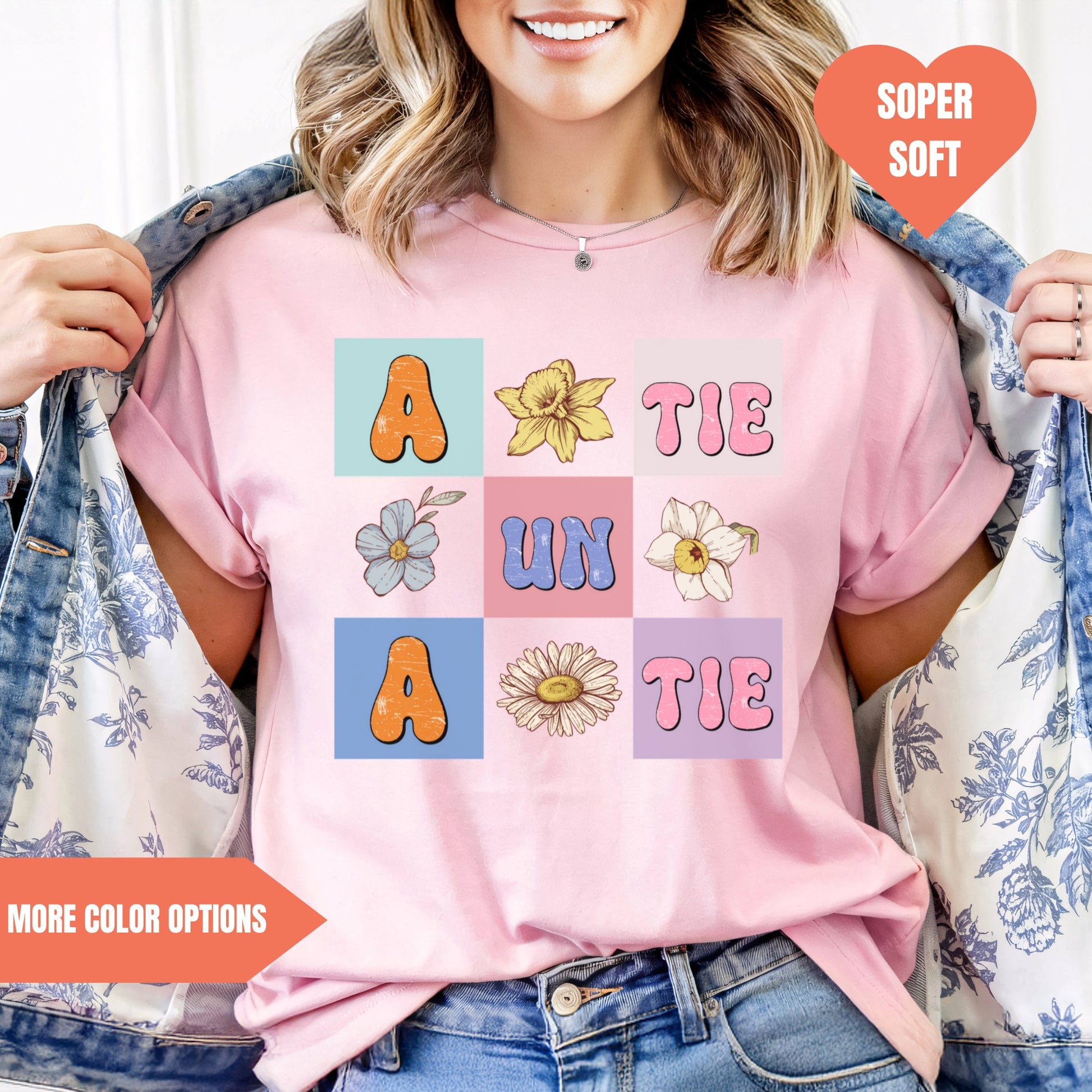 a woman wearing a pink t - shirt that says the sun ate