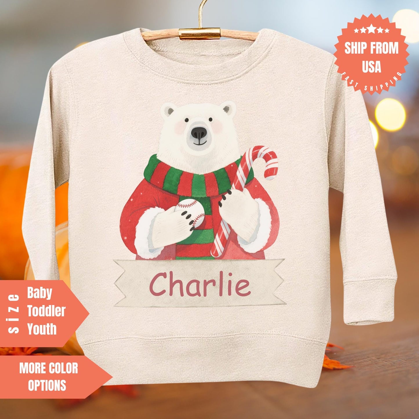 Personalized Toddler Sweatshirt - Soft Fleece Kids Christmas Sweatshirt Cozy Holiday Gift