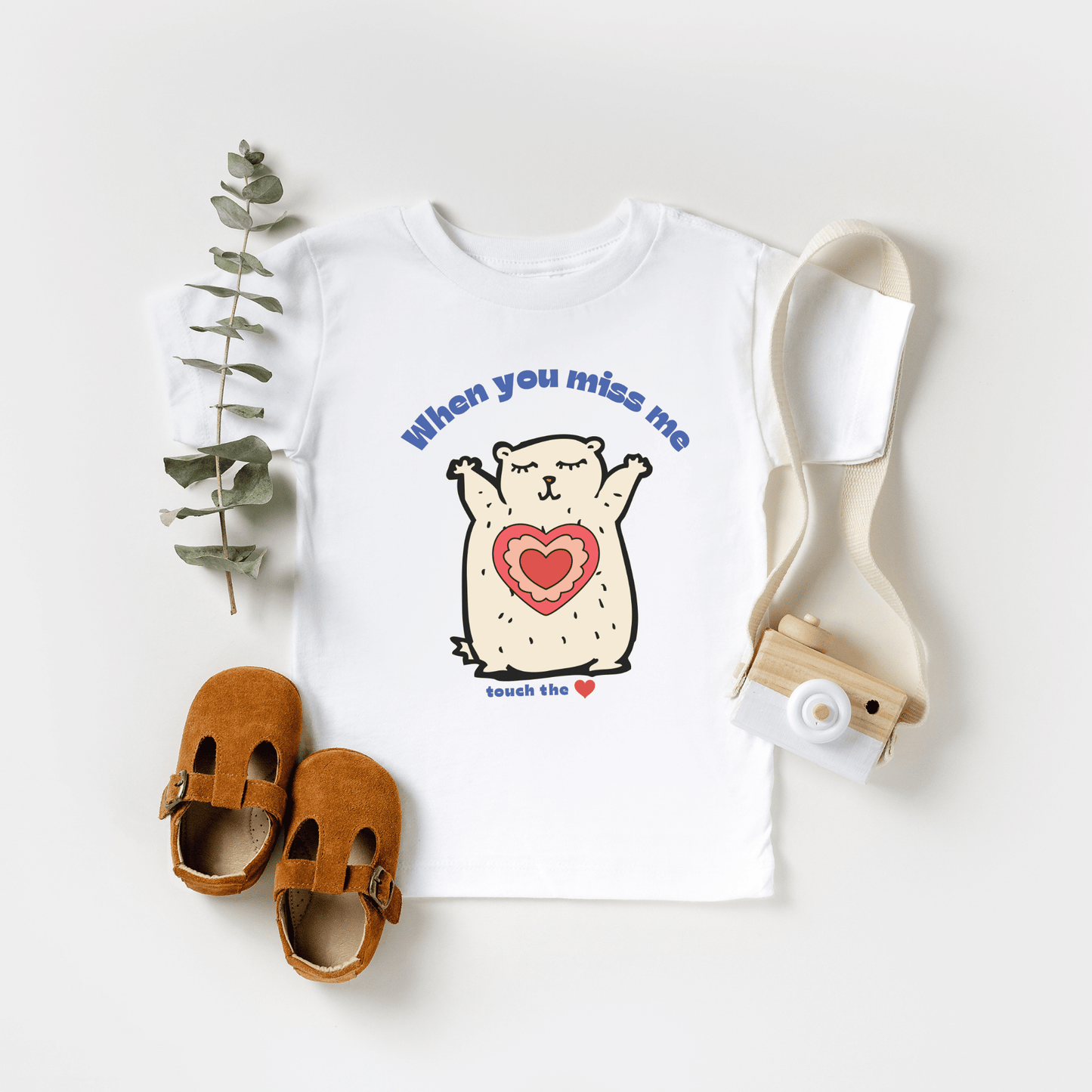 Hug Bear Heart Emotion Toddler Tee Feelings Shirt for 2-5-Year-Olds 02