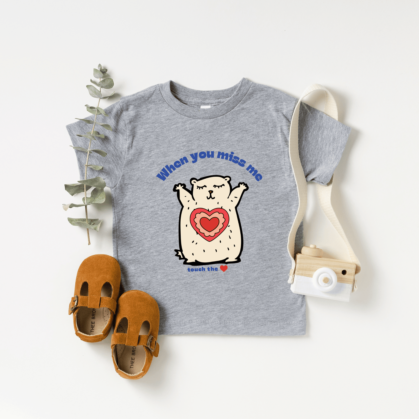 Hug Bear Heart Emotion Toddler Tee Feelings Shirt for 2-5-Year-Olds 02