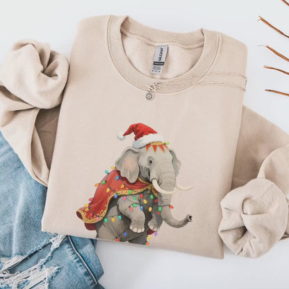 Christmas Elephant Shirt - Funny Animal Christmas Sweatshirt For Women