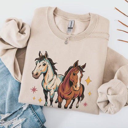 Christmas Horse Sweatshirt - Funny Circus Horse Sweater | Soft Cotton, Unisex Fit