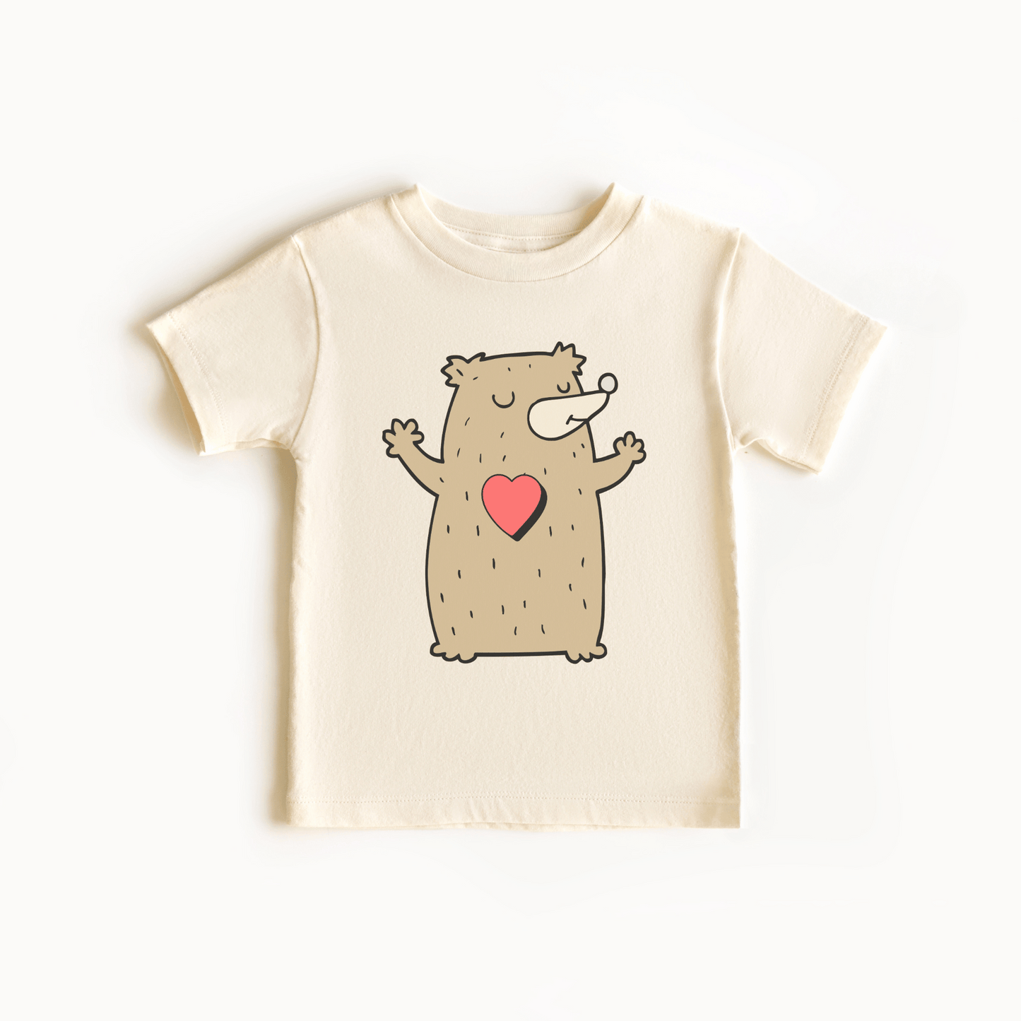 Hug Bear Heart Emotion Toddler Tee Feelings Shirt for 2-5-Year-Olds