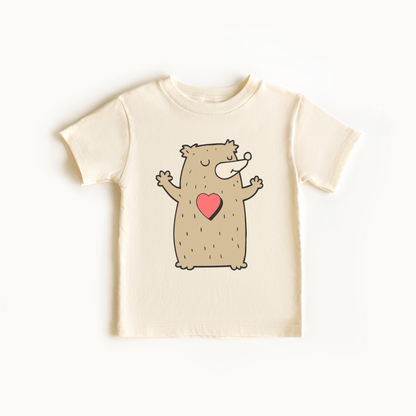 Hug Bear Heart Emotion Toddler Tee Feelings Shirt for 2-5-Year-Olds