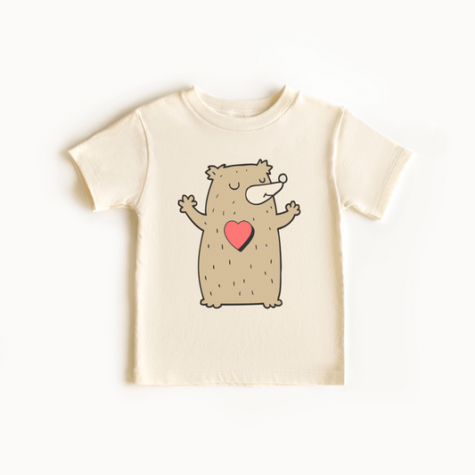 Hug Bear Heart Emotion Toddler Tee Feelings Shirt for 2-5-Year-Olds